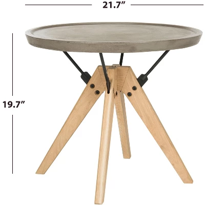 Farmond Concrete Side Table - Dark Grey - Safavieh - Image 5