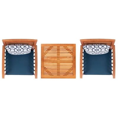 Pate 3pc Bistro Set - Natural/Navy - Safavieh - Image 6