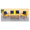 4pc Fontana Outdoor Set Teak Look/Yellow - Safavieh