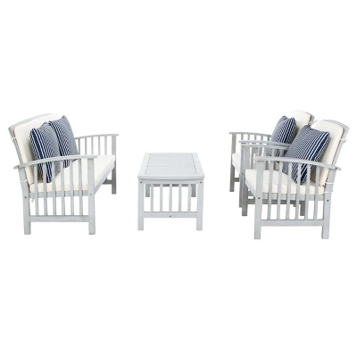 Rocklin 4pc Living Set - Gray/Beige/Navy - Safavieh - Image 7
