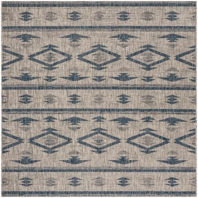 Yarrow Outdoor Rug Navy/Gray - Safavieh - Image 4