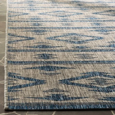 Yarrow Outdoor Rug Navy/Gray - Safavieh - Image 2