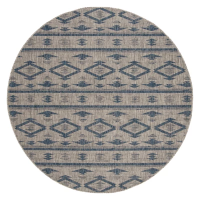 Yarrow Outdoor Rug Navy/Gray - Safavieh - Image 3