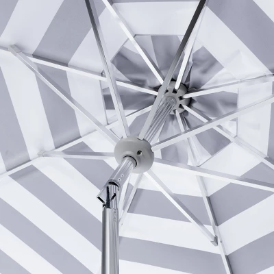 8.4' Round UV Resistant Iris Umbrella Black/White - Safavieh - Image 3