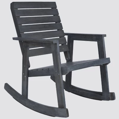 Geneva Wood Patio Rocking Chair - Gray - Safavieh - Image 2