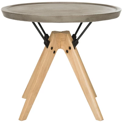 Farmond Concrete Side Table - Dark Grey - Safavieh - Image 6