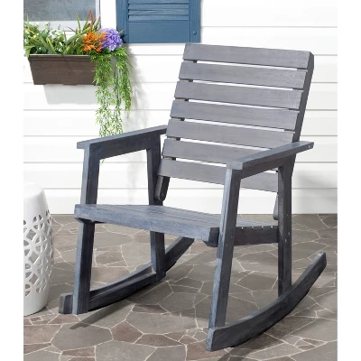 Geneva Wood Patio Rocking Chair - Gray - Safavieh