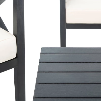 Nunzio 4pc Living Set With Accent Pillows - Black/Beige - Safavieh - Image 4