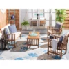 Rocklin 4pc Living Set - Natural/Beige/Navy - Safavieh