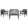 Carson 4pc Outdoor Set - Black/White - Safavieh