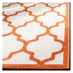 8'X10' Rectangle Outdoor Patio Rug Beige/Orange - Safavieh