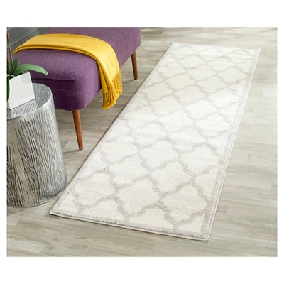 2'X7' Runner Outdoor Patio Rug Beige/Light Gray - Safavieh - Image 2